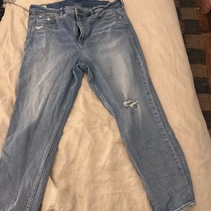 high rise straight jeans